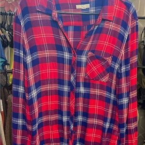 BLL Plaid Red and Blue Women's Top